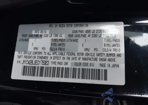 2014 Mazda Mazda5 Sport from USA, damaged, VIN JM1CW2BL8E0176963